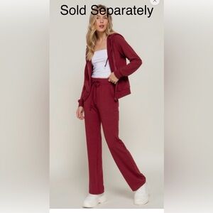 BA1🏄‍♂️NEW!Amazing Long Sleeve cranberry Hoodie Zip-Up Jacket orwide leg pants!
